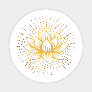 White Golden Lotus Mandala Magnet